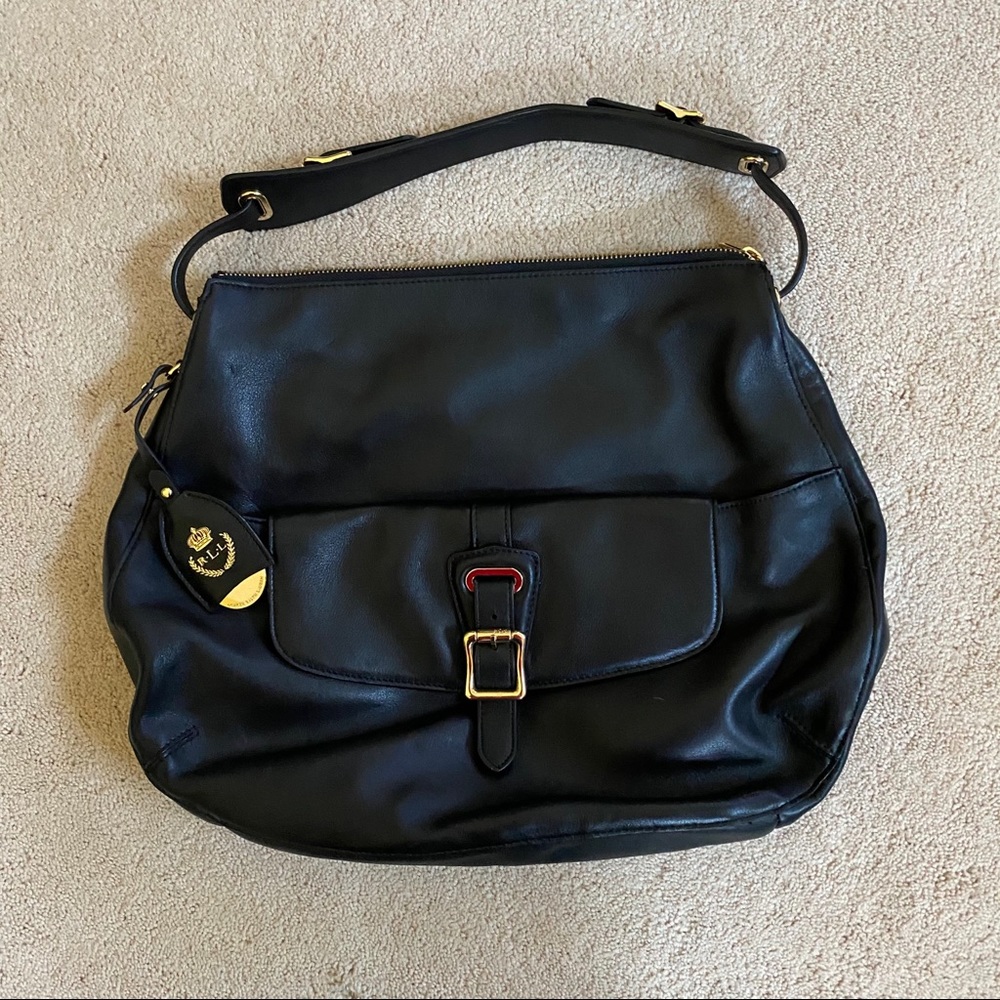 Ralph Lauren Black Leather Shoulder Bag